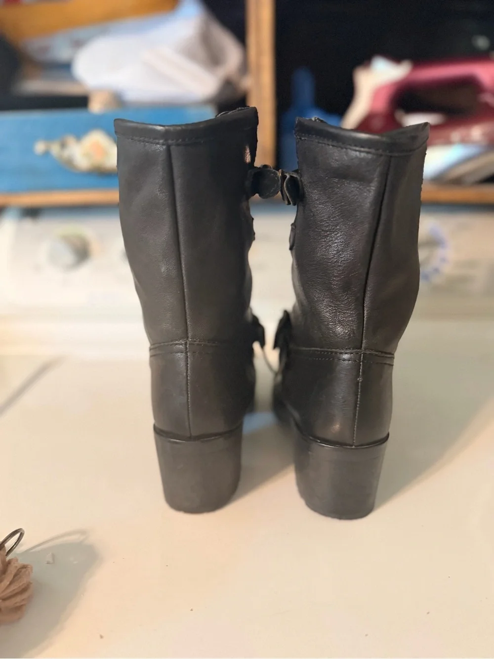 KORS Michael Kors Black Leather Moto Ankle Boots Women’s Size 6.5 Made In Italy